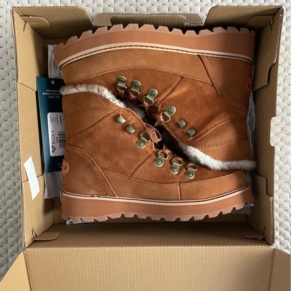 NEW! Roxy Women's Sadie Lace-up Boots - Chestnut Brown - Size 7 - Picture 4 of 6